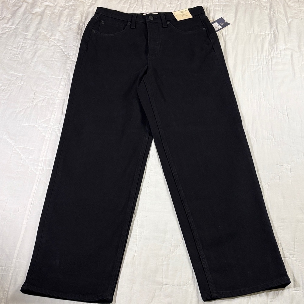 Minimalist 90s Style Preppy Highest-Rise Straight Leg Black Jeans NWT Size 8